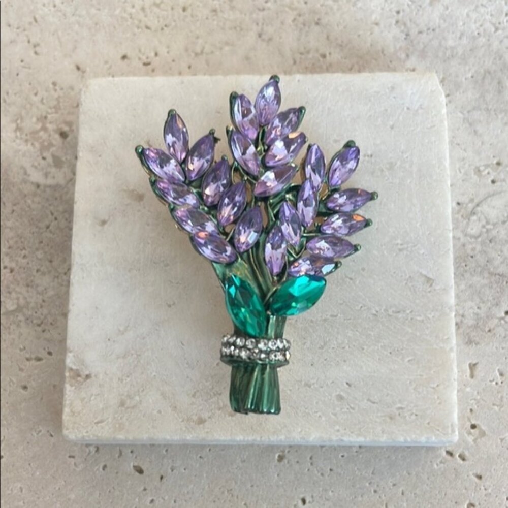 Anthropologie Purple and Green Brooch - Picture 1 of 1